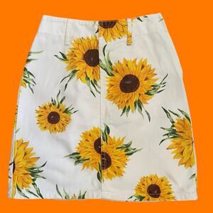 90's vintage sunflower denim high waisted mini skirt Size 3 bongo